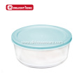 PE Lid Oven Safe Round Glass Food Containers